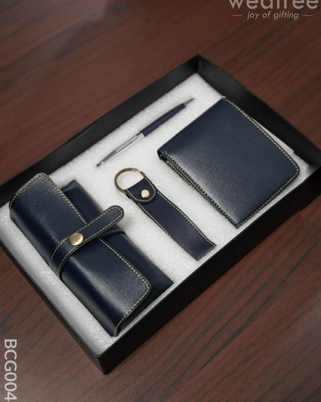 Corporate Gift - Bi Fold Lather Wallet Combo Blue Bcg0043 Office Utility