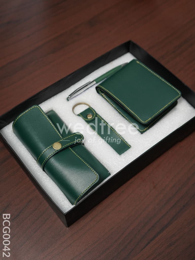 Corporate Gift - Bi Fold Lather Wallet Combo Green Bcg0042 Office Utility