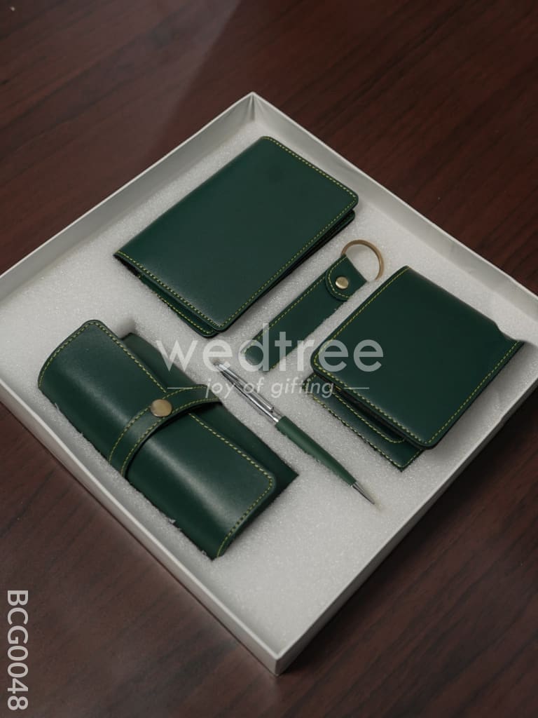 Corporate Gift - Bi Fold Lather Wallet Combo Green Bcg0048 Office Utility