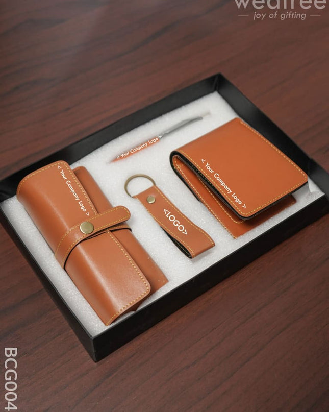 Corporate Gift - Bi Fold Lather Wallet Combo -Tan Bcg0040 Office Utility