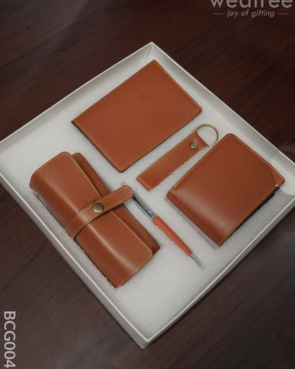 Corporate Gift - Bi Fold Lather Wallet Combo Tan Bcg0047 Office Utility