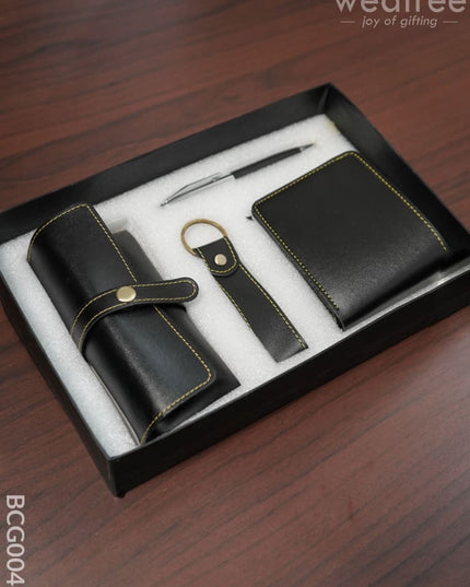 Corporate Gift - Bi Fold Lather Wallet Combo Black Bcg0044 Office Utility