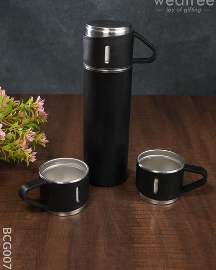 Corporate Gift - Black Vacuum Flask & 3 Cup Set Bcg0076 Office Utility