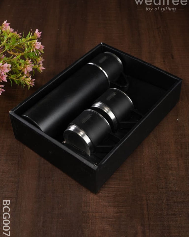 Corporate Gift - Black Vacuum Flask & 3 Cup Set Bcg0076 Office Utility