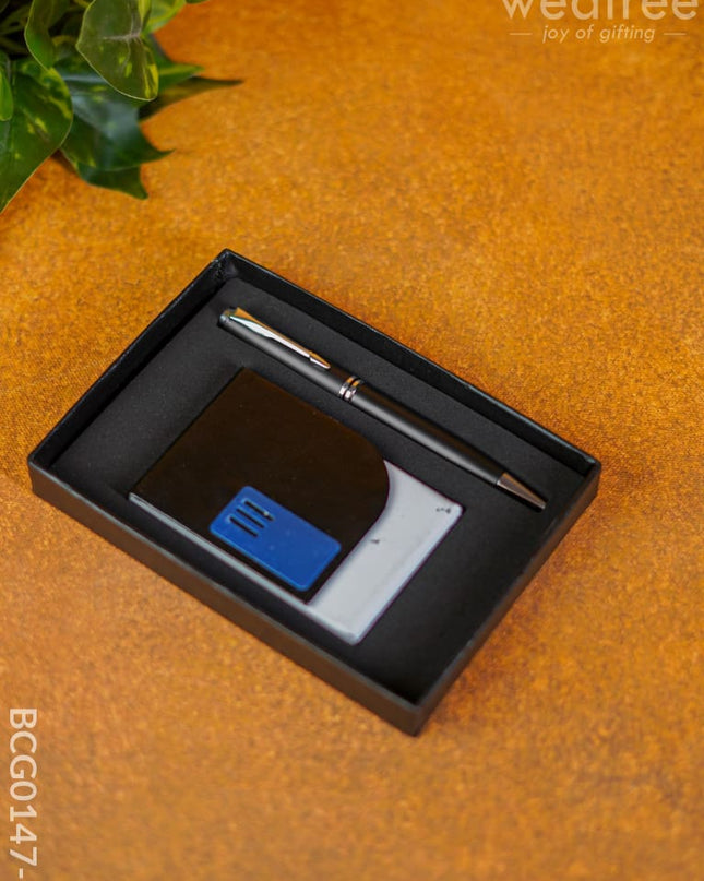 Corporate Gift - Card Holder With Pen (Black) Bcg0147-2 Office Utility