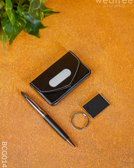 Corporate Gift - Card Holder With Pen & Keychain Bcg0148 Office Utility