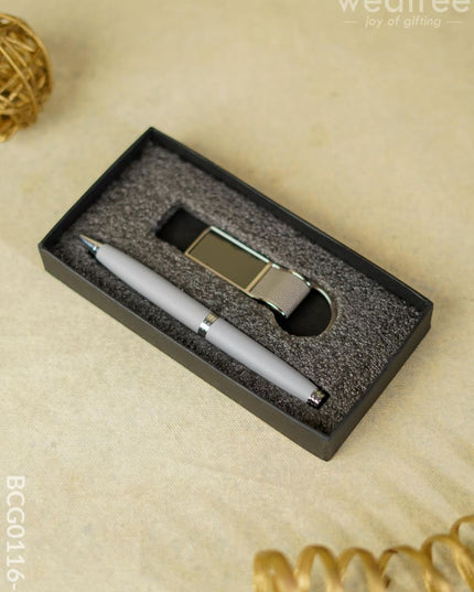 Corporate Gift - Pen & Keychain Set Black Bcg0116 Grey Office Utility