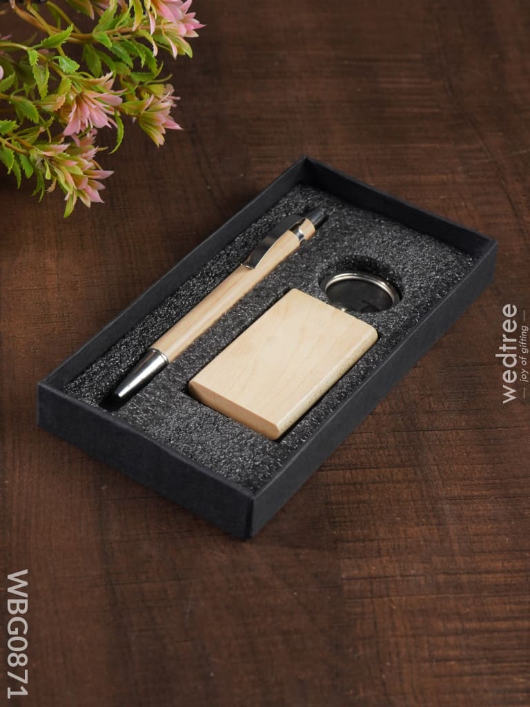 Corporate Gift - Wooden Pen & Key Chain Set Wbg0871 Gifts