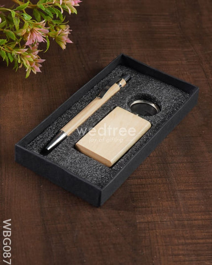 Corporate Gift - Wooden Pen & Key Chain Set Wbg0871 Gifts