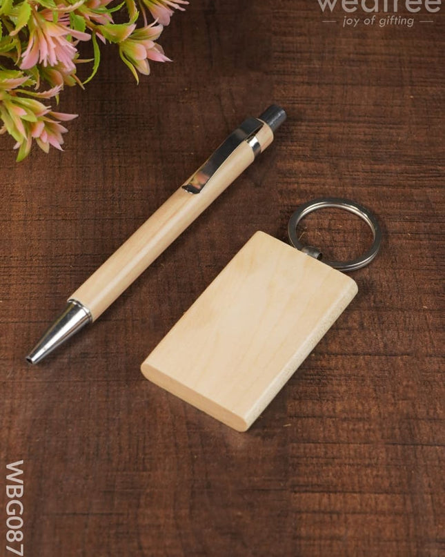 Corporate Gift - Wooden Pen & Key Chain Set Wbg0871 Gifts