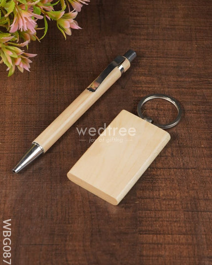 Corporate Gift - Wooden Pen & Key Chain Set Wbg0871 Gifts