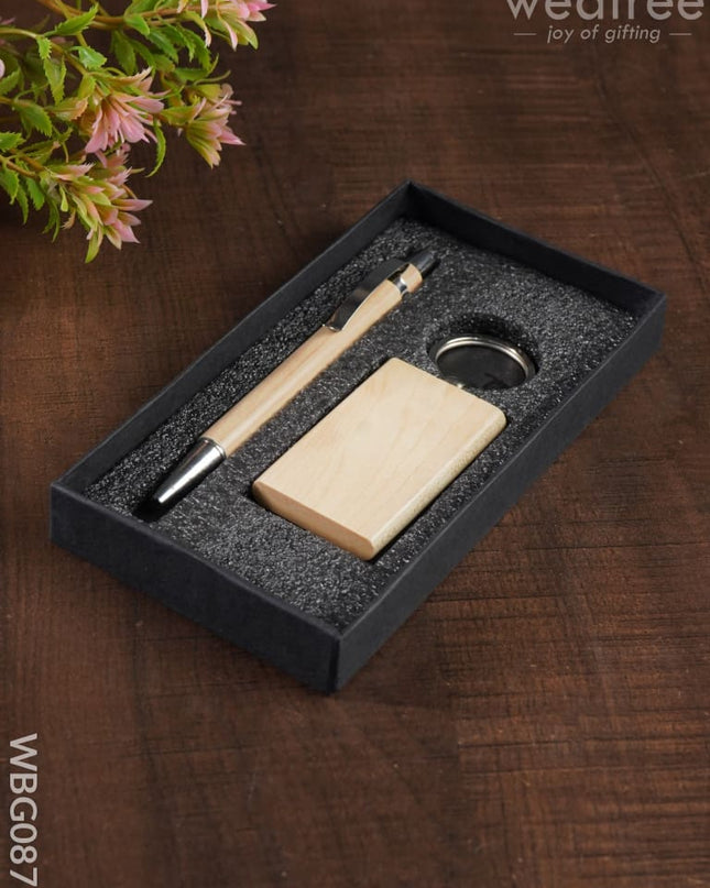 Corporate Gift - Wooden Pen & Key Chain Set Wbg0871 Gifts