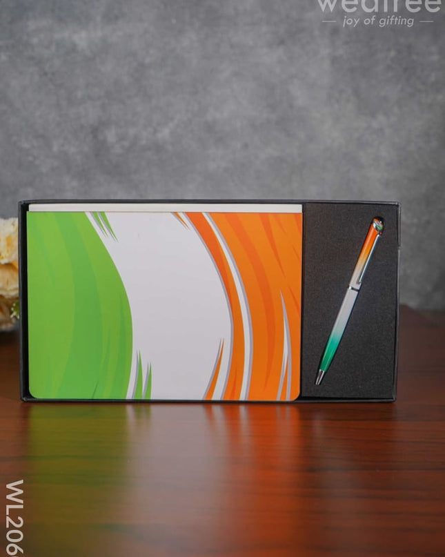 Corporate Gifts - Indian Flag Coloured Diary & Pen Wl2060