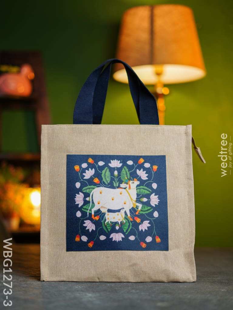 Cotton Cloth Bag For Tamboolam - Wbg1273 Blue Jute Bags