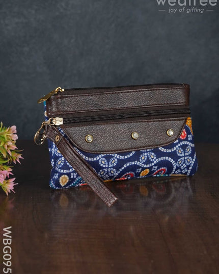 Cotton Fabric Purse With Stone Work - Wbg0952 Clutches & Purses