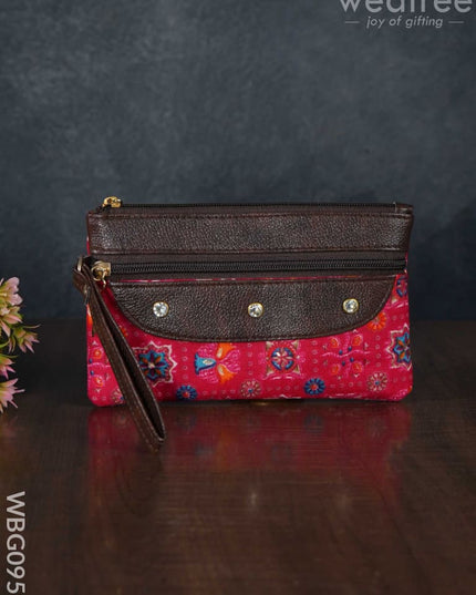 Cotton Fabric Purse With Stone Work - Wbg0952 Clutches & Purses