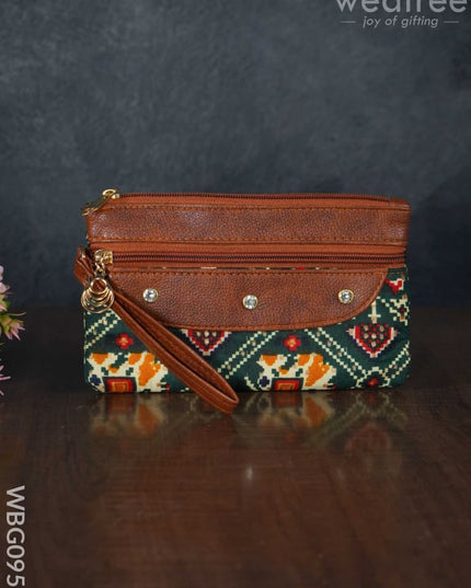 Cotton Fabric Purse With Stone Work - Wbg0952 Clutches & Purses