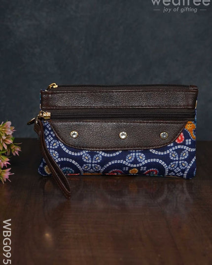 Cotton Fabric Purse With Stone Work - Wbg0952 Clutches & Purses