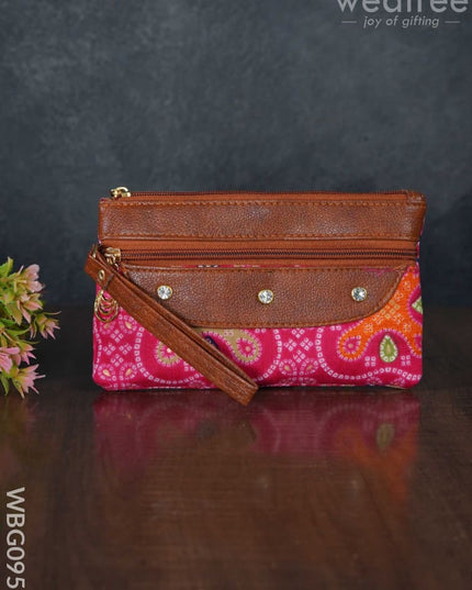 Cotton Fabric Purse With Stone Work - Wbg0952 Clutches & Purses