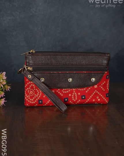 Cotton Fabric Purse With Stone Work - Wbg0952 Clutches & Purses