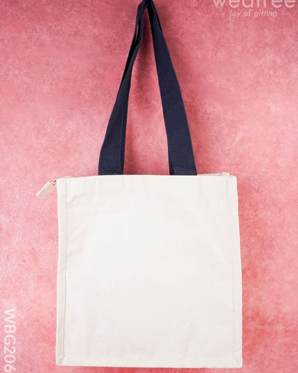 Cotton Kalpavriksha Tree with Cow Print Cloth Bag - 12x12 inch - WBG2062 - Cloth Bags