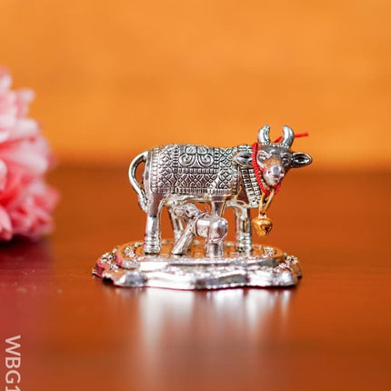White Metal Cow - Wbg1321 Silver Finish Metal Figurine
