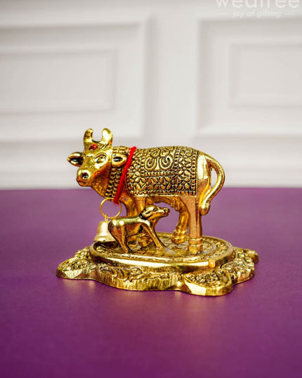 Cow and Calf Idol - WBG1321 - White Metal Figurine - RG