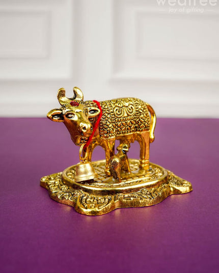 Cow and Calf Idol - WBG1321 - White Metal Figurine - RG