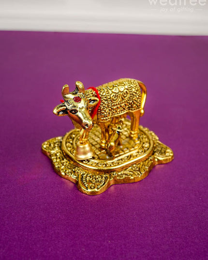 Cow and Calf Idol - WBG1321 - White Metal Figurine - RG