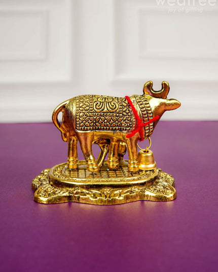 Cow and Calf Idol - WBG1321 - White Metal Figurine - RG