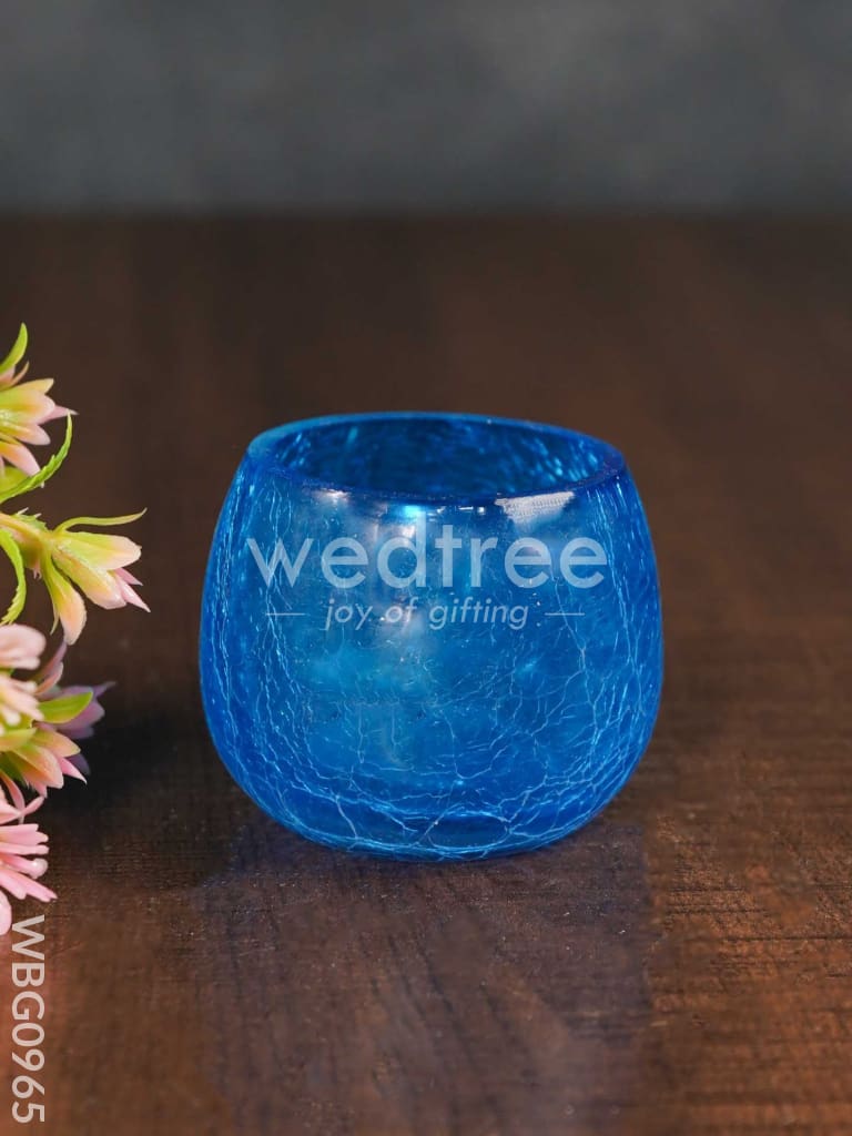 Cracked Glass Candle Holder - Wbg0965 Candles