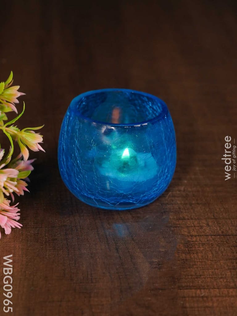 Cracked Glass Candle Holder - Wbg0965 Candles