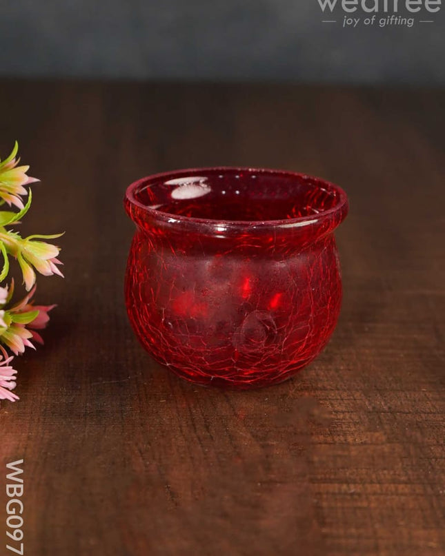 Cracked Glass Pot Shaped Candle Holder - Wbg0970 Candles