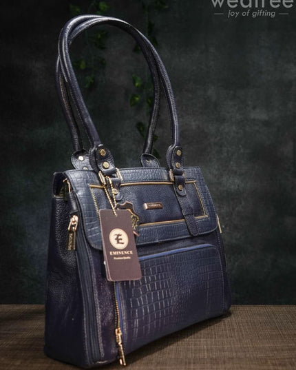 Croc-Texture Leather Handbag - Wl1209 Handbags