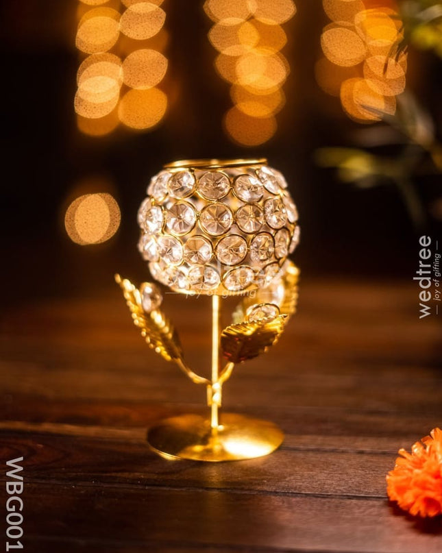 Crystal T Light Holder (Small) - Wbg0016 Candles
