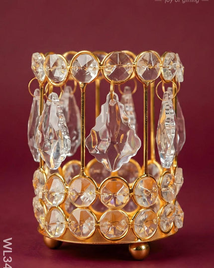 Crystal Candle Holder - Gold Finish - WL3423 - Candles & Votives RG