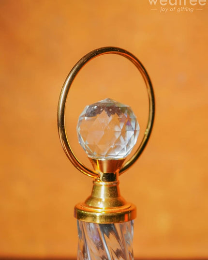 Crystal & Metal Trophy With Wooden Stand - Bcg0188 Branding