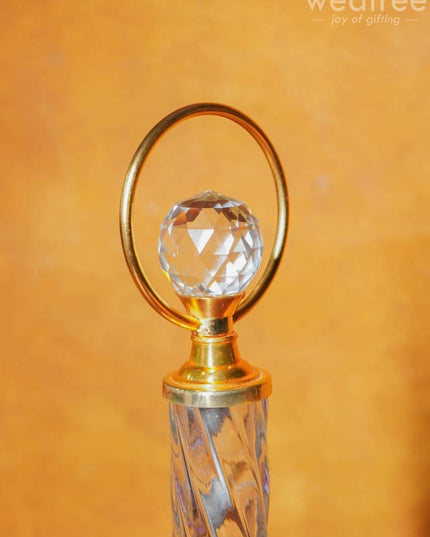 Crystal & Metal Trophy With Wooden Stand - Bcg0188 Branding