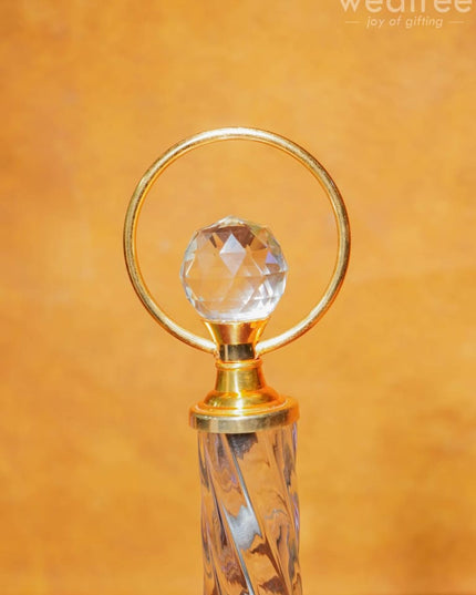 Crystal & Metal Trophy With Wooden Stand - Bcg0188 Branding