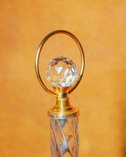 Crystal & Metal Trophy With Wooden Stand - Bcg0188 Branding