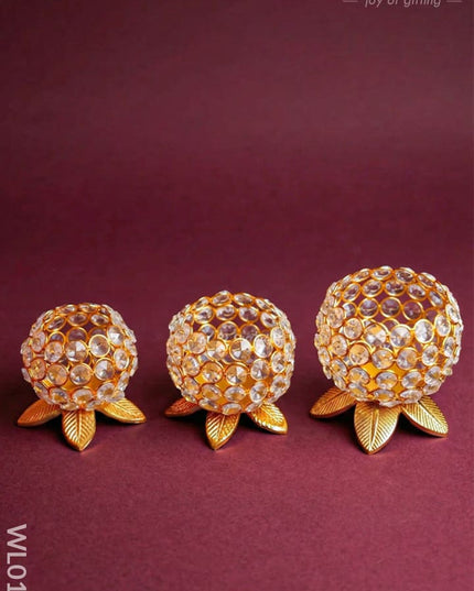 Crystal T light holder - set of 3 - WL0122 - Crystal gifts