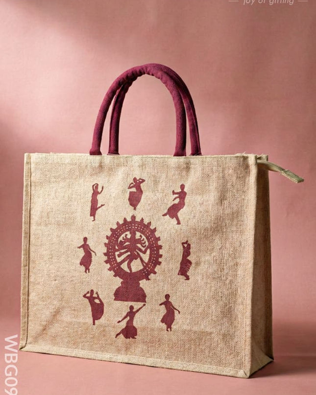 Customizable Juco Bag with Handle - Arangetram - WBG0943 - Cloth Bags