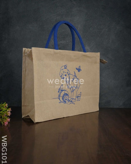Customizable Printed Juco Bag - Butter Krishna Wbg1013 Jute Bags