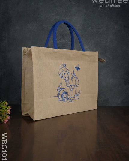 Customizable Printed Juco Bag - Butter Krishna Wbg1013 Jute Bags