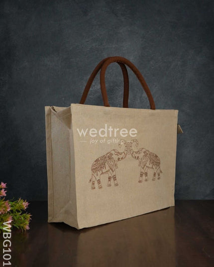 Customizable Printed Juco Bag - Elephants Wbg1010 Jute Bags