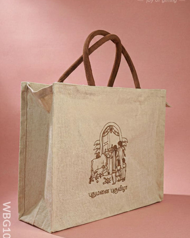 Customizable Printed Juco Bag - House Warming Ceremony - WBG1011 - Cloth Bags