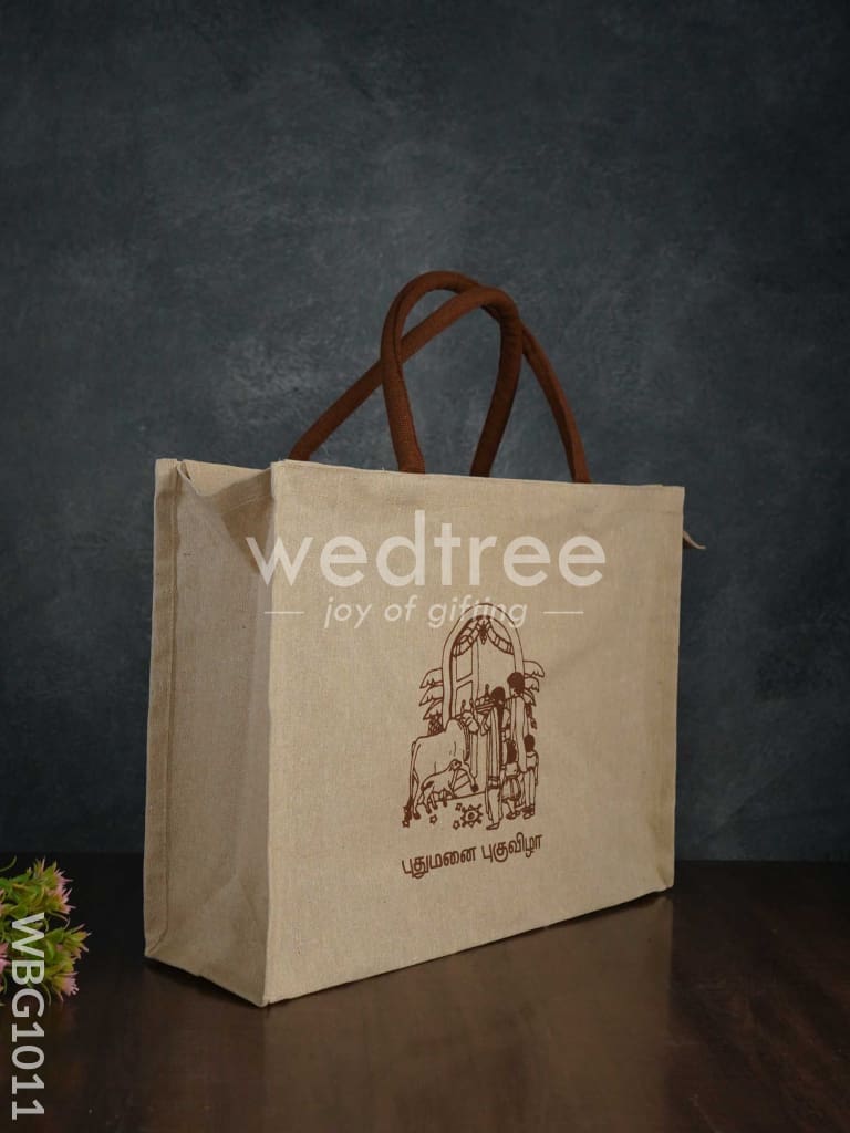 Customizable Printed Juco Bag - House Warming Ceremony Wbg1011 Jute Bags