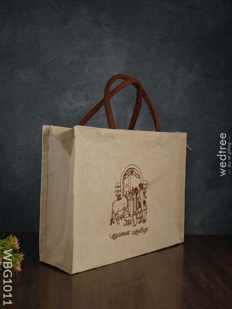 Customizable Printed Juco Bag - House Warming Ceremony Wbg1011 Jute Bags