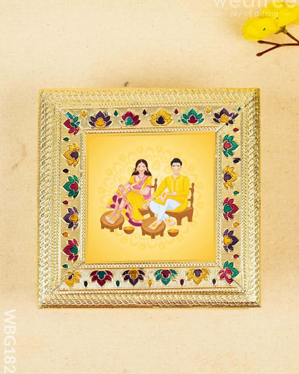 Customized - Meenakari Dry Fruit Box - 6x6 inch - Gold - WBG1824 - Dry Fruit Box RG