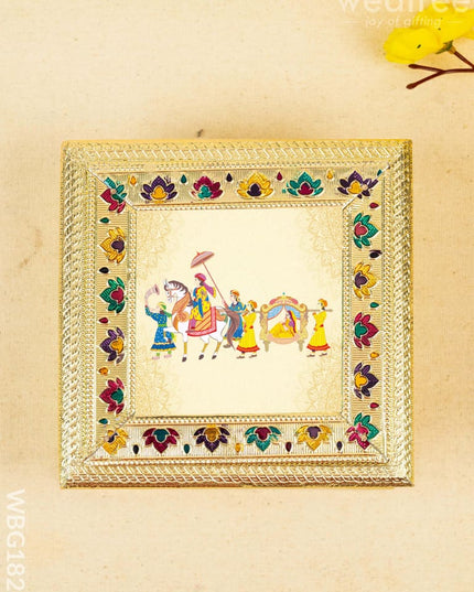 Customized - Meenakari Dry Fruit Box - 6x6 inch - Gold - WBG1824 - Dry Fruit Box RG